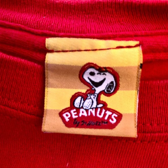 Peanuts Red Christmas Snowmen T-Shirt Snoopy Linus Woodstock Lucy - Picture 7 of 13